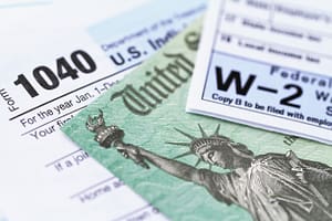 image of US federal tax forms